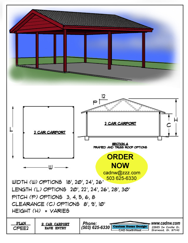 2 Car Carport Plans