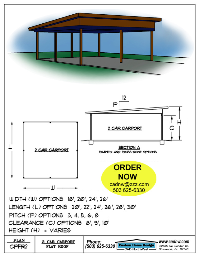 Flat Roof Carport Plans