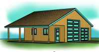 R.V. with Carport Pole Barn Plan